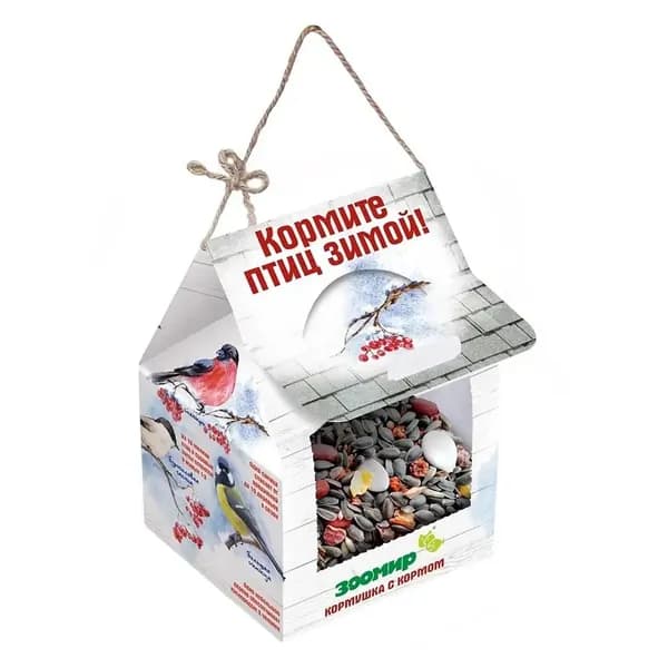 Зоомир Корм для уличных птиц, кормушка с кормом, 300 гр