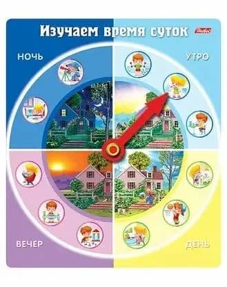 Игра. Развивающая. Часы. Изучаем время суток.