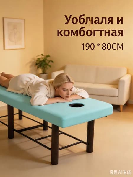 Чехол на массажный стол с отверстием многоразовый, 190 * 80 см, синий