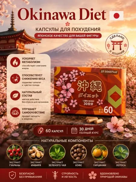Окинава Диет капсулы, 60 шт, комплекс для поддержки контроля веса