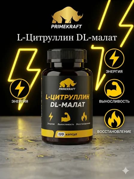 L-Цитруллин DL-малат ,L-Citrulline DL-Malate, 120 капсул