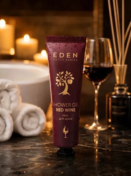 EDEN Detox Мини гель для душа женский мужской в дорогу тревел Red Wine, 30мл