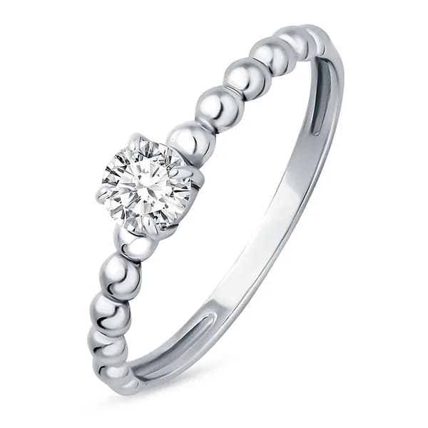Кольцо женское с фианитом серебро 925 пробы 585GOLD