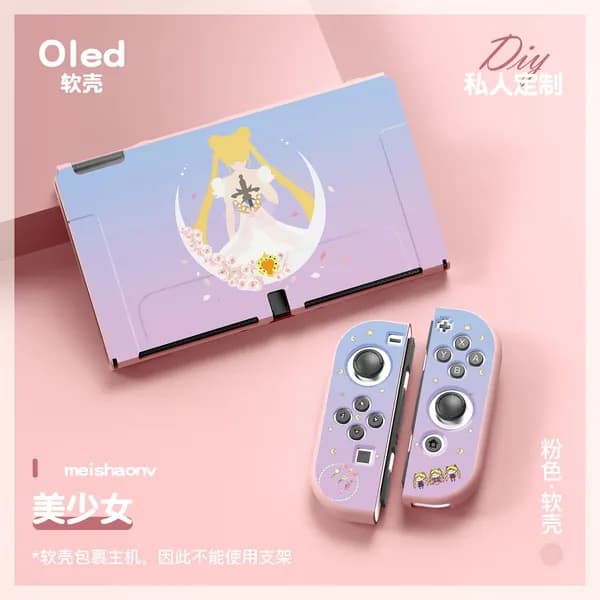 Чехол для Nintendo Switch OLED, новый, матовый TPU, с тиснением, раскрашенный, печатный, разделенный мягкий корпус