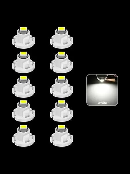 10 шт. автомобильные LED T4.7 белые приборные лампы