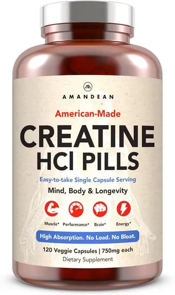 АМАНДЕЙСКИЕ таблетки креатина HCl. CON-CRET американского производства. 120 капсул. 7-кратный концентрат. Нет вздутия живота. Мышцы