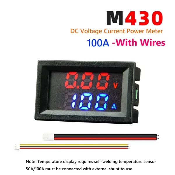 цифровой мультиметр M430, измерение мощности, 100 А, дисплей красно-синий