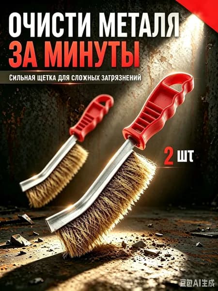 Щетка по металлу ручная, набор щеток по металлу 2шт