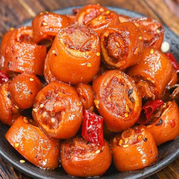 Закуска, Свиные хвостики пикантные, острые домашние, для закуски к пиву