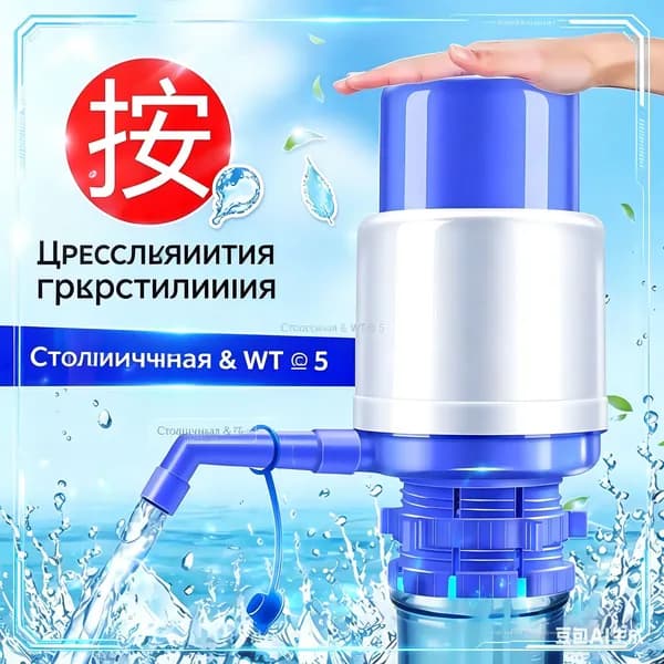 Универсальная помпа для воды ручная для 5, 8 и 19 л бутылей для дома, для офиса, для кухни