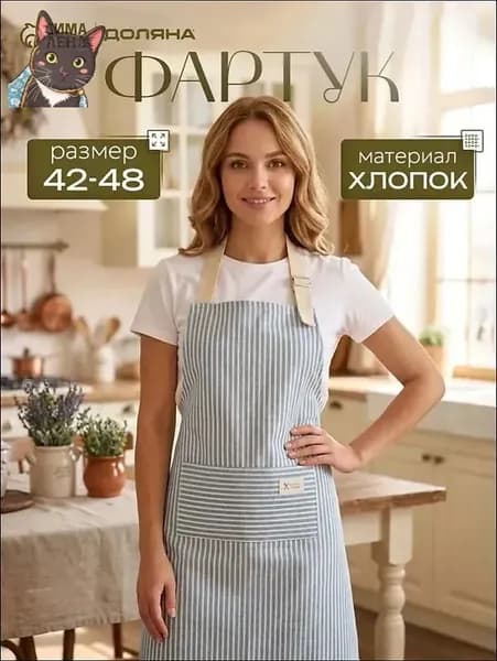 Фартук кухонный  1шт, Синий