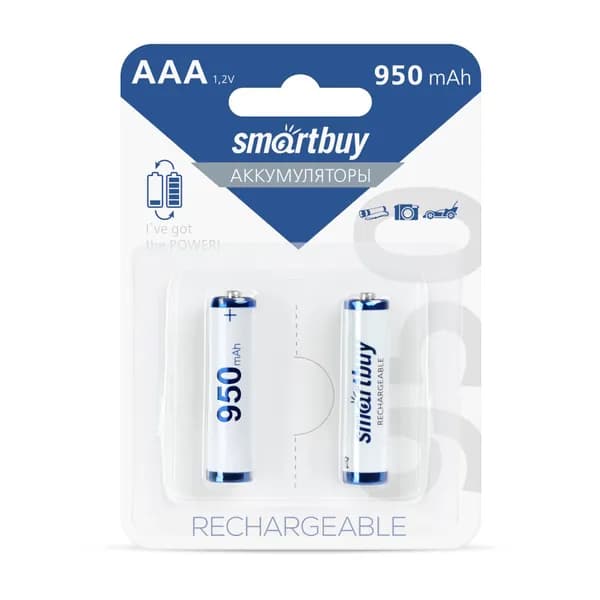 Аккумулятор мизинчиковый AAA SMARTBUY R03 Ni-MH 950mAh 2шт. (бл2)