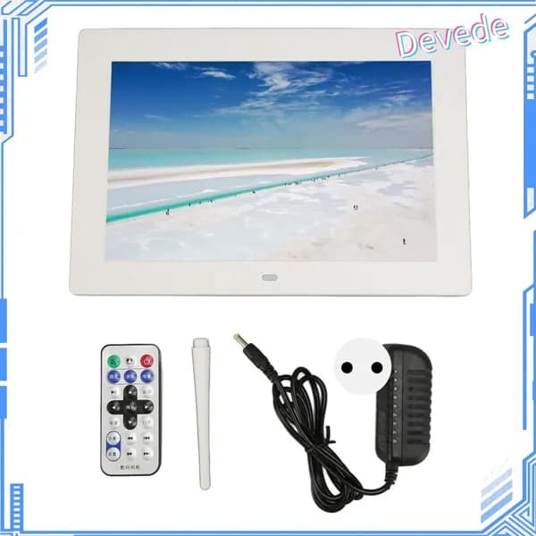 10 Inch Digital Photo Frame, Удобный обмен контентом и простая установка, для ежедневного использования дома Белый европейский стандарт
