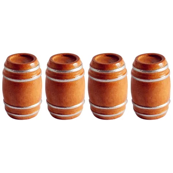 4 Шт Миниатюрные Деревянные Бочки Для Декора Домика 4.00X2.80X2.80Cm