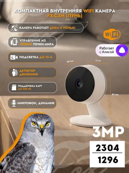 Цилиндрическая WIFI камера FX-C3M Лунь для внутреннего применения
