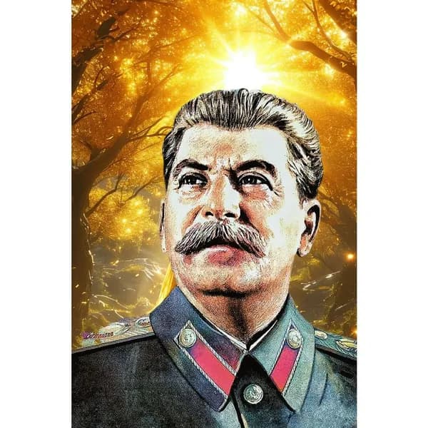 Металлический плакат на стене, портрет Сталина, украшение гостиной
