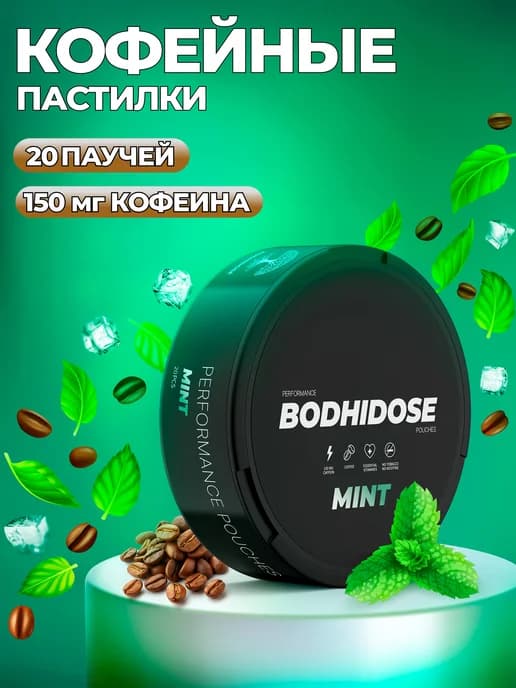 Кофеиновые паучи со вкусом сладкой мяты и молотого кофе