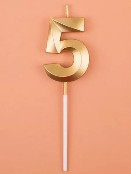 Свечи для торта цифра 5 "5", 1 шт