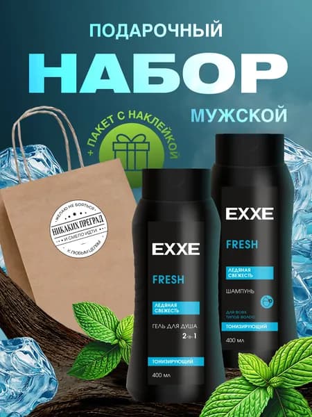 EXXE Мужской подарочный набор Шампунь 400мл + Гель для душа 400мл