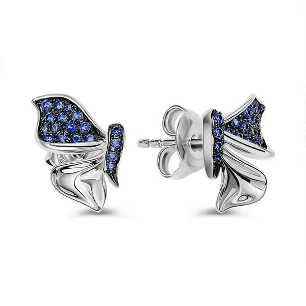 Серьги женские с фианитами серебро 925 пробы 585GOLD