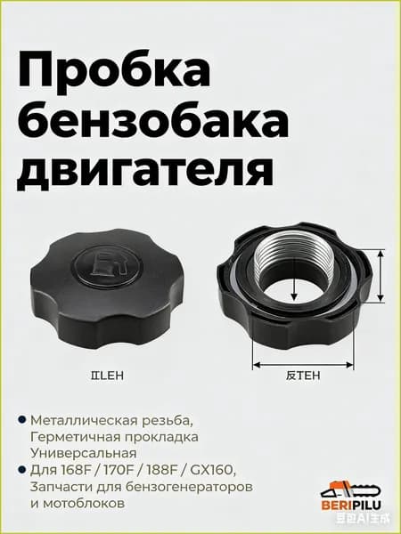 Пробка бензобака для мотоблока двигателя 168F170F177F173F188F190FGX160GX200GX390