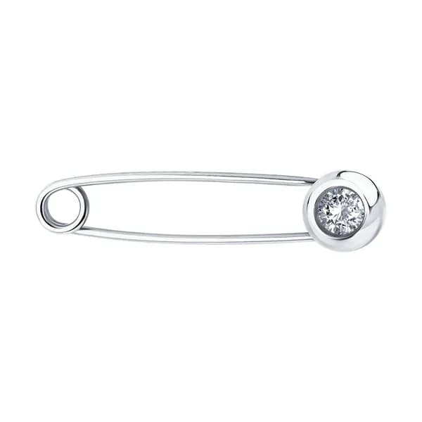Diamant, Брошь из серебра с фианитом, 94-140-02696-1, булавки, 925 проба