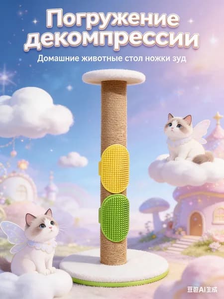 Расческа-чесалка для кошек-Светло-зеленый