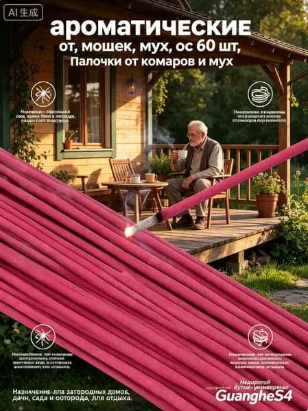 Палочки от комаров Super Bat, Средство от комаров, мух, ос