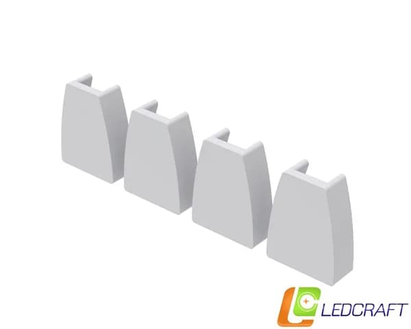 Заглушки 4 шт для профиля LC-LPG1318 пластиковые серые
