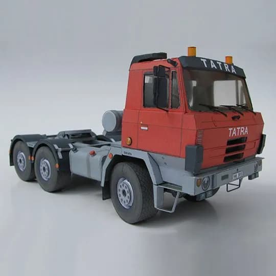 1:32, тоже буксирующий тяжелый грузовик T815 6x6 NTH, бумажная модель автомобиля