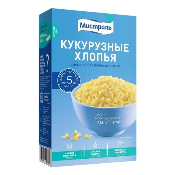 Хлопья Мистраль кукурузные фермерские без варки 400 г