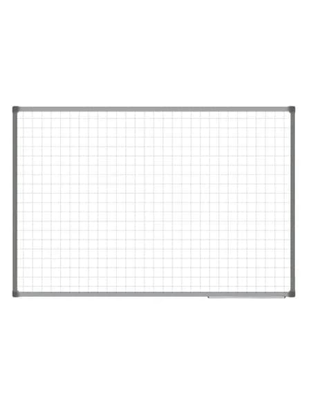 Доска магнитно-маркерная 60x90 см, белая с разлиновкой клетка 5х5 см, BoardSYS, с полочкой