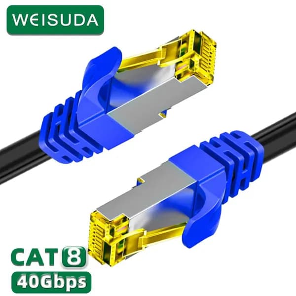 Weizuda Кабель для интернет-соединения RJ-45/RJ-45, 0.5 м, светло-синий