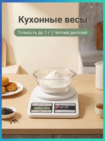 Электронные кухонные весы, белый