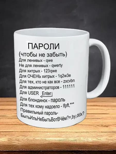 Кружка для чая и кофе "Пароли"