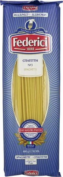 Макароны спагетти Federici Spaghetti №3 высший сорт, 400г