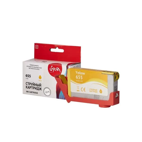 Картридж CZ112AE №655 для HP Deskjet 3525, 5525, 6525, 4625, 4615 Sakura желтый