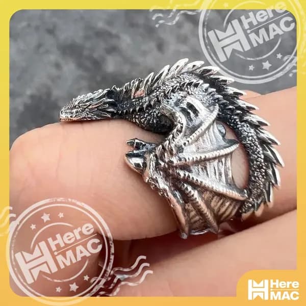 Винтажное кольцо с драконом HEREMAC
