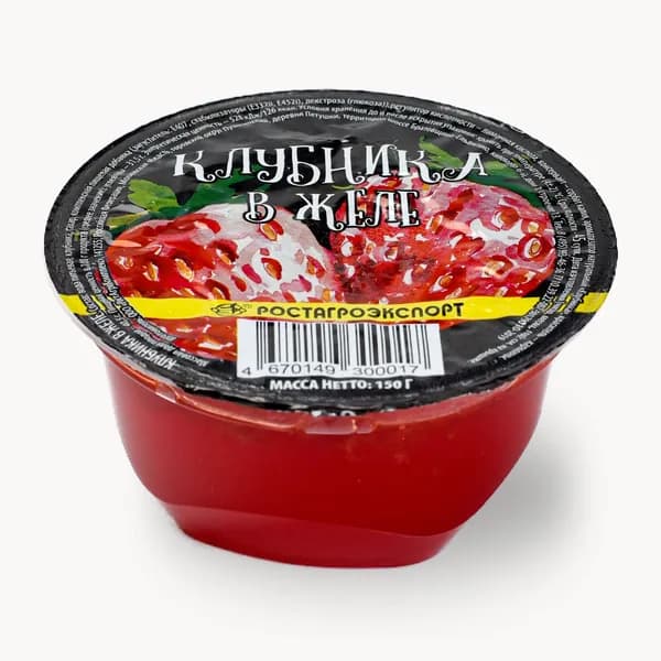 Желе с фруктами Клубника 150 г, Ростагроэкспорт