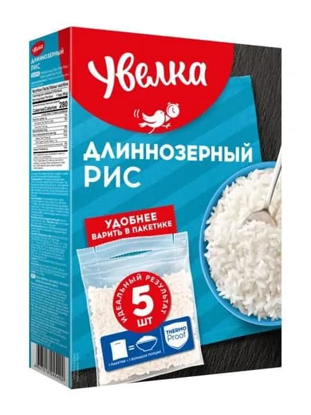 Рис длиннозерный Увелка 5*80 шлифованный Ресурс кор, 400 г