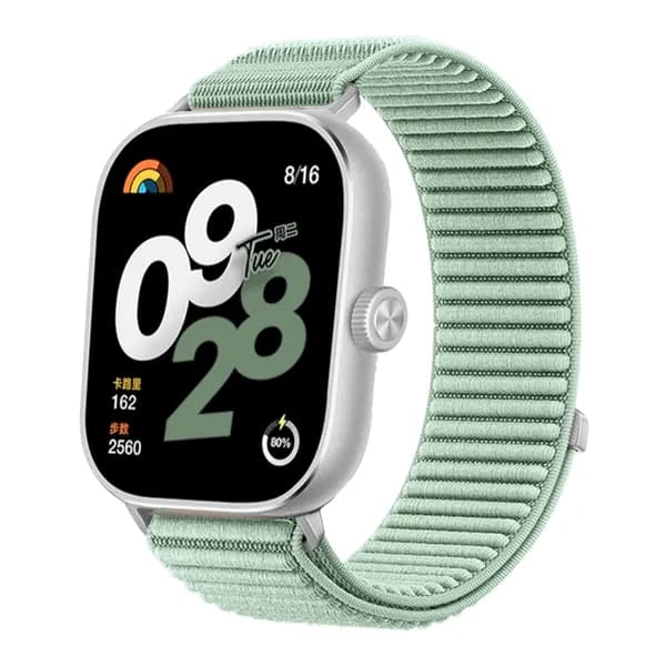 Нейлоновый ремешок, подходит для Redmi Watch 4/5, Xiaomi Mi Band 8/9 Pro. Имеет застежку-липучку для мягкой и удобной посадки, устойчивой к деформации.