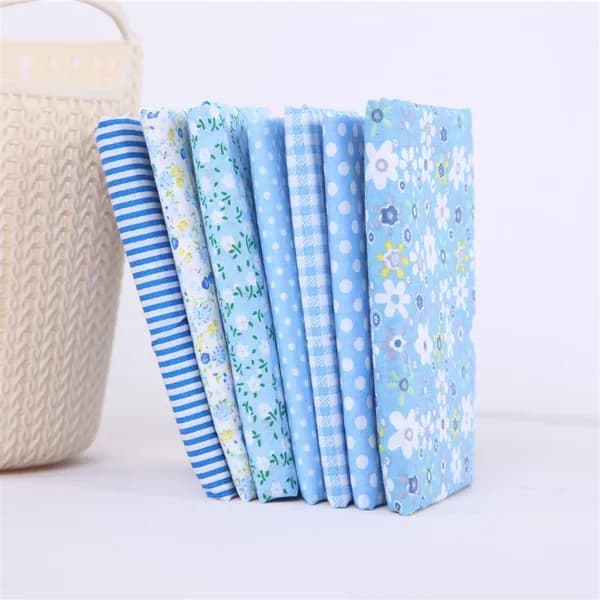 Цветочная печать хлопке Ткань patchwork, 7 шт размером 25х25 см