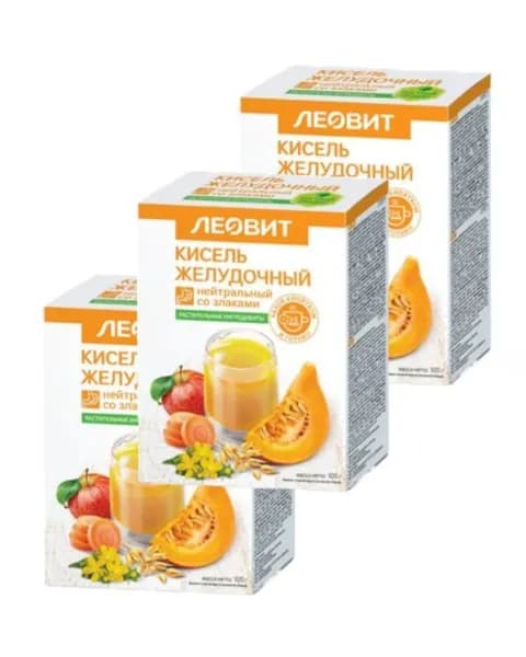 Леовит Кисель Желудочный нейтральный 5 пакетиков по 20 г/3 уп
