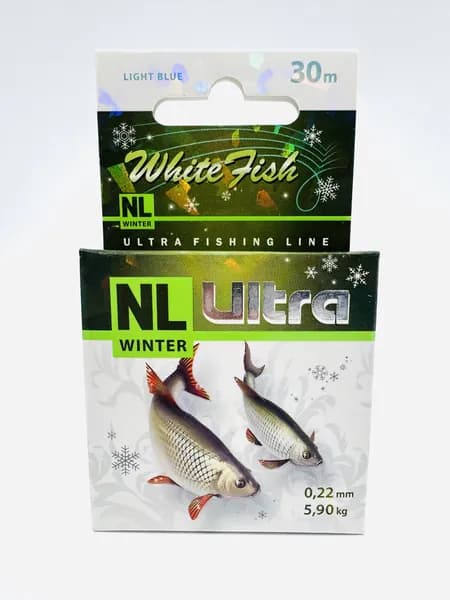 Леска зимняя AQUA NL ULTRA WHITE FISH 30m 0.22mm (белая рыба)