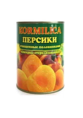 Кормилица Персики очищенные, половинками в сиропе, 850 мл