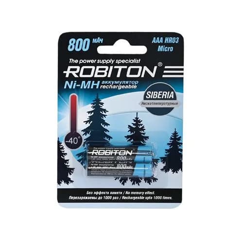 Аккумулятор R-03 1,2v * 800ma/h ROBITON SIBERIA низкотемпературные