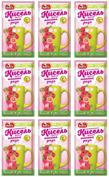 Preston Кисель моментальный Малина и роза, 30 г, 9 шт