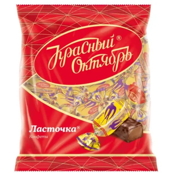 Конфеты шоколадные Красный Октябрь Ласточка, молочные с добавлением апельсиновой подварки, 250 г