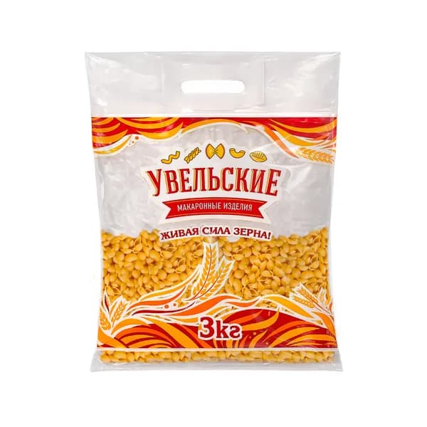Макароны Увелка ракушка, 3 кг
