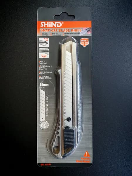 Канцелярский нож строительный, выдвижной SHiND 18 мм/10037551
